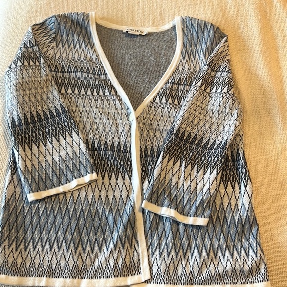 PENDLETON ONE‎ BUTTON Blue Diamond Pattern Cardigan - Picture 1 of 6